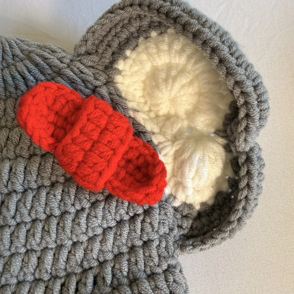 Crochet Baby Elephant Ear With Bow Crochet Hat
